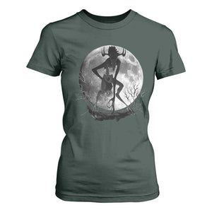 Wendigo T Shirt For Women Cryptid Horror Moon Mythical Creature Halloween TS10 Dark Forest Green Print Your Wear