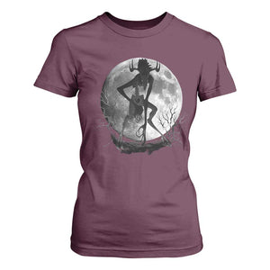 Wendigo T Shirt For Women Cryptid Horror Moon Mythical Creature Halloween TS10 Maroon Print Your Wear