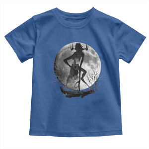 Wendigo Toddler T Shirt Cryptid Horror Moon Mythical Creature Halloween TS10 Royal Blue Print Your Wear