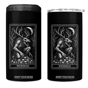 Wendigo 4 in 1 Can Cooler Tumbler Tarot Card Horror Cryptid Occult Dark Fantasy TS10 One Size: 16 oz Black Print Your Wear