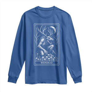 Wendigo Long Sleeve Shirt Tarot Card Horror Cryptid Occult Dark Fantasy TS10 Royal Blue Print Your Wear