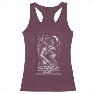 Wendigo Racerback Tank Top Tarot Card Horror Cryptid Occult Dark Fantasy TS10 Maroon Print Your Wear