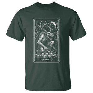 Wendigo T Shirt Tarot Card Horror Cryptid Occult Dark Fantasy TS10 Dark Forest Green Print Your Wear