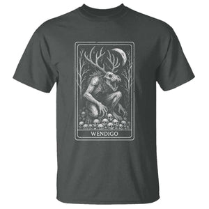 Wendigo T Shirt Tarot Card Horror Cryptid Occult Dark Fantasy TS10 Dark Heather Print Your Wear