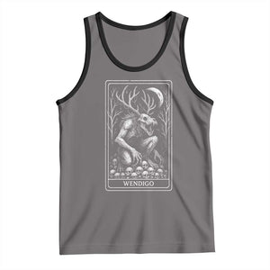 Wendigo Tank Top Tarot Card Horror Cryptid Occult Dark Fantasy TS10 Deep Heather Black Print Your Wear