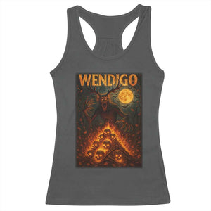 Wendigo Racerback Tank Top Halloween Cryptid Horror Mythical Creature TS10 Dark Heather Print Your Wear