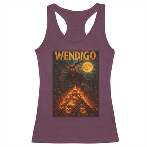 Wendigo Racerback Tank Top Halloween Cryptid Horror Mythical Creature TS10 Maroon Print Your Wear