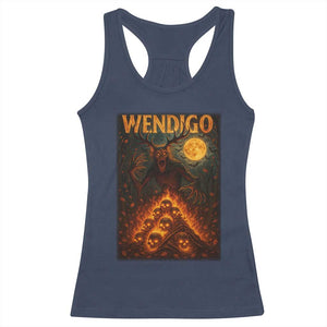 Wendigo Racerback Tank Top Halloween Cryptid Horror Mythical Creature TS10 Navy Print Your Wear