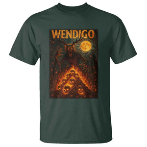 Wendigo T Shirt Halloween Cryptid Horror Mythical Creature TS10 Dark Forest Green Print Your Wear