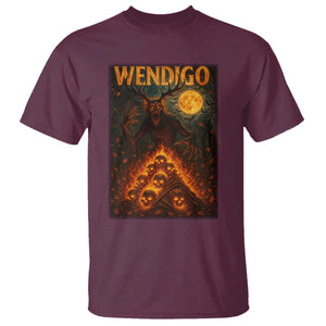 Wendigo T Shirt Halloween Cryptid Horror Mythical Creature TS10 Maroon Print Your Wear