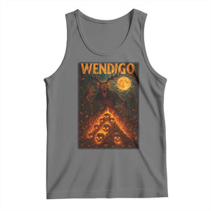 Wendigo Tank Top Halloween Cryptid Horror Mythical Creature TS10 Black Heather Print Your Wear
