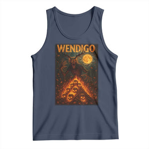 Wendigo Tank Top Halloween Cryptid Horror Mythical Creature TS10 Navy Print Your Wear