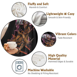 Wendigo Throw Blanket Riding Skeleton Cryptid Occult Dark Fantasy TS10 Print Your Wear