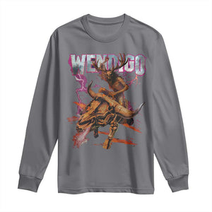 Wendigo Long Sleeve Shirt Riding Skeleton Cryptid Occult Dark Fantasy TS10 Charcoal Print Your Wear