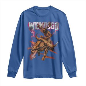 Wendigo Long Sleeve Shirt Riding Skeleton Cryptid Occult Dark Fantasy TS10 Royal Blue Print Your Wear