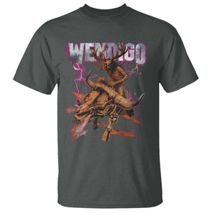 Wendigo T Shirt Riding Skeleton Cryptid Occult Dark Fantasy TS10 Dark Heather Print Your Wear