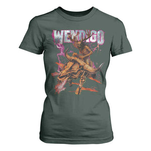 Wendigo T Shirt For Women Riding Skeleton Cryptid Occult Dark Fantasy TS10 Dark Forest Green Print Your Wear