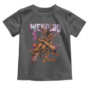Wendigo Toddler T Shirt Riding Skeleton Cryptid Occult Dark Fantasy TS10 Dark Heather Print Your Wear