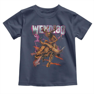 Wendigo Toddler T Shirt Riding Skeleton Cryptid Occult Dark Fantasy TS10 Navy Print Your Wear