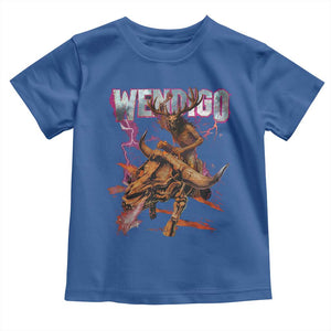 Wendigo Toddler T Shirt Riding Skeleton Cryptid Occult Dark Fantasy TS10 Royal Blue Print Your Wear