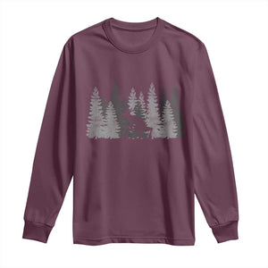 Wendigo Long Sleeve Shirt Mountain Trees Cryptid Occult Dark Fantasy TS10 Maroon Print Your Wear