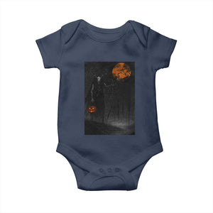 Halloween Wendigo Baby Onesie Scary Pumpkin Moon TS10 Navy Print Your Wear