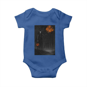 Halloween Wendigo Baby Onesie Scary Pumpkin Moon TS10 Royal Blue Print Your Wear