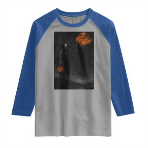 Halloween Wendigo Raglan Shirt Scary Pumpkin Moon TS10 Sport Gray Royal Print Your Wear