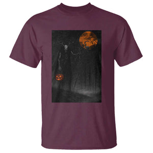 Halloween Wendigo T Shirt Scary Pumpkin Moon TS10 Maroon Print Your Wear