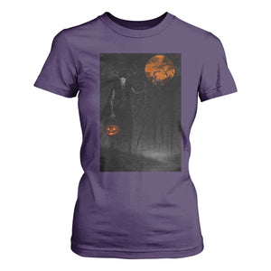 Halloween Wendigo T Shirt For Women Scary Pumpkin Moon TS10 Purple Print Your Wear
