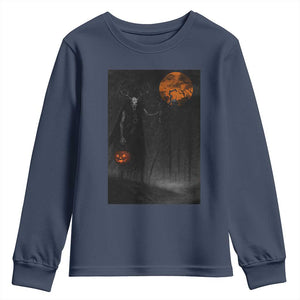 Halloween Wendigo Youth Sweatshirt Scary Pumpkin Moon TS10 Navy Print Your Wear