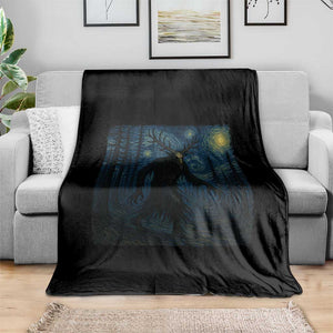 Wendigo Starry Night Throw Blanket Van Gogh Dark Fantasy Cryptid Lovers TS10 Print Your Wear