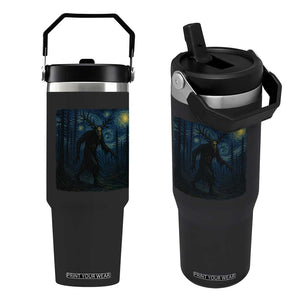 Wendigo Starry Night Flip Straw Tumbler Van Gogh Dark Fantasy Cryptid Lovers TS10 One Size: 30 oz Black Print Your Wear
