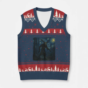 Wendigo Starry Night V-Neck Knit Sweater Vest Van Gogh Dark Fantasy Cryptid Lovers TS10 Navy Red Print Your Wear