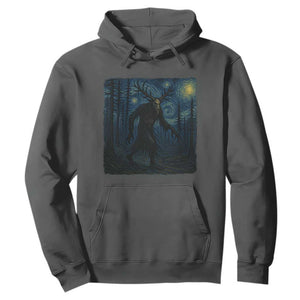 Wendigo Starry Night Hoodie Van Gogh Dark Fantasy Cryptid Lovers TS10 Dark Heather Print Your Wear