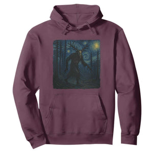 Wendigo Starry Night Hoodie Van Gogh Dark Fantasy Cryptid Lovers TS10 Maroon Print Your Wear