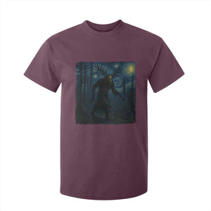 Wendigo Starry Night T Shirt For Kid Van Gogh Dark Fantasy Cryptid Lovers TS10 Maroon Print Your Wear