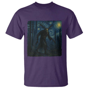 Wendigo Starry Night T Shirt Van Gogh Dark Fantasy Cryptid Lovers TS10 Purple Print Your Wear