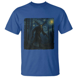 Wendigo Starry Night T Shirt Van Gogh Dark Fantasy Cryptid Lovers TS10 Royal Blue Print Your Wear