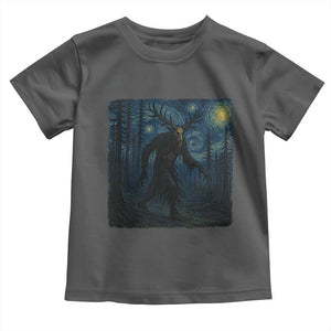Wendigo Starry Night Toddler T Shirt Van Gogh Dark Fantasy Cryptid Lovers TS10 Dark Heather Print Your Wear