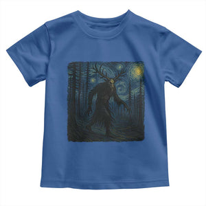 Wendigo Starry Night Toddler T Shirt Van Gogh Dark Fantasy Cryptid Lovers TS10 Royal Blue Print Your Wear