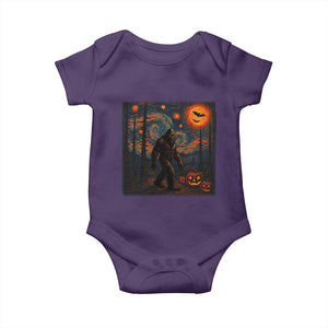 Bigfoot Starry Night Baby Onesie Funny Halloween Van Gogh Sasquatch Lovers TS10 Purple Print Your Wear