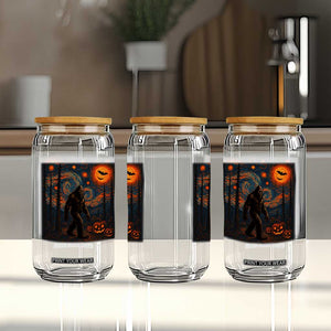 Bigfoot Starry Night Glass Can Funny Halloween Van Gogh Sasquatch Lovers TS10 Print Your Wear