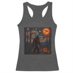 Bigfoot Starry Night Racerback Tank Top Funny Halloween Van Gogh Sasquatch Lovers - Print Your Wear