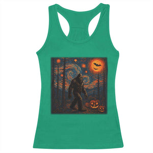Bigfoot Starry Night Racerback Tank Top Funny Halloween Van Gogh Sasquatch Lovers - Print Your Wear