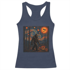 Bigfoot Starry Night Racerback Tank Top Funny Halloween Van Gogh Sasquatch Lovers - Print Your Wear