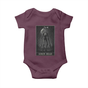 Siren Head Baby Onesie Tarot Card Horror American Cryptid TS10 Maroon Print Your Wear