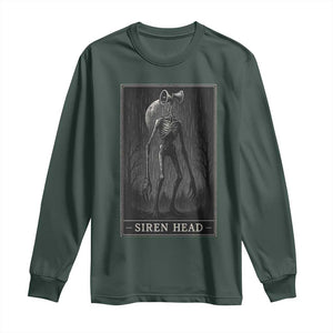 Siren Head Long Sleeve Shirt Tarot Card Horror American Cryptid TS10 Dark Forest Green Print Your Wear