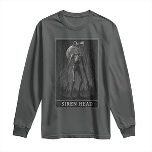 Siren Head Long Sleeve Shirt Tarot Card Horror American Cryptid TS10 Dark Heather Print Your Wear