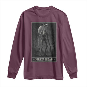 Siren Head Long Sleeve Shirt Tarot Card Horror American Cryptid TS10 Maroon Print Your Wear